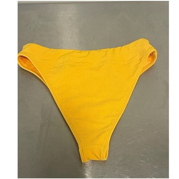 Abercrombie & Fitch Bikini Yellow Lemon Print High Waist Swimsuit Sz L - Picture 13 of 15